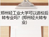 郑州轻工业大学可以进校后转专业吗？(郑州轻大转专业)