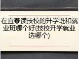 在宜春读技校的升学班和就业班哪个好(技校升学就业选哪个)