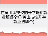 在黄山读技校的升学班和就业班哪个好(黄山技校升学就业选哪个)