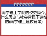 南宁理工学院的校史简介，什么历史与社会背景下建校的(南宁理工建校背景)