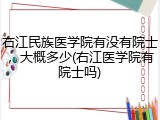 右江民族医学院有没有院士，大概多少(右江医学院有院士吗)