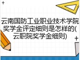 云南国防工业职业技术学院奖学金评定细则是怎样的(云职院奖学金细则)