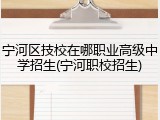 宁河区技校在哪职业高级中学招生(宁河职校招生)