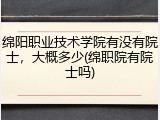 绵阳职业技术学院有没有院士，大概多少(绵职院有院士吗)