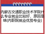 内蒙古交通职业技术学院什么专业就业比较好，原因是啥(内职院就业优势专业)