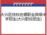 大兴区技校在哪职业高级中学招生(大兴职校招生)