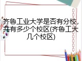 齐鲁工业大学是否有分校，共有多少个校区(齐鲁工大几个校区)