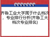 齐鲁工业大学属于什么档次，专业排行分析(齐鲁工大档次专业排名)