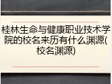 桂林生命与健康职业技术学院的校名来历有什么渊源(校名渊源)