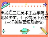 黑龙江三江美术职业学院占地多少亩，什么情况下成立(三江美院面积及建校)