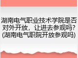 湖南电气职业技术学院是否对外开放，让进去参观吗？(湖南电气职院开放参观吗)
