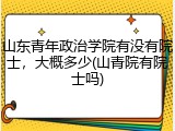山东青年政治学院有没有院士，大概多少(山青院有院士吗)
