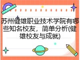 苏州健雄职业技术学院有哪些知名校友，简单分析(健雄校友与成就)