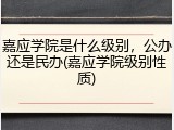 嘉应学院是什么级别，公办还是民办(嘉应学院级别性质)