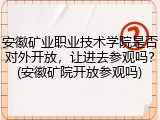 安徽矿业职业技术学院是否对外开放，让进去参观吗？(安徽矿院开放参观吗)