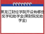 黑龙江财经学院开设有哪些奖学和助学金(黑财院奖助学金)