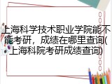 上海科学技术职业学院能不能考研，成绩在哪里查询(上海科院考研成绩查询)