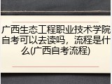 广西生态工程职业技术学院自考可以去读吗，流程是什么(广西自考流程)