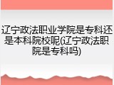 辽宁政法职业学院是专科还是本科院校呢(辽宁政法职院是专科吗)
