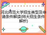 河北师范大学招生类型及申请条件解读(师大招生条件解析)