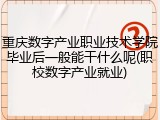 重庆数字产业职业技术学院毕业后一般能干什么呢(职校数字产业就业)
