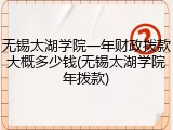 无锡太湖学院一年财政拨款大概多少钱(无锡太湖学院年拨款)