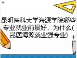 昆明医科大学海源学院哪些专业就业前景好，为什么(昆医海源就业强专业)