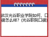 武汉光谷职业学院如何，口碑怎么样？(光谷职院口碑)