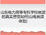 山东电力高等专科学校就读的真实感觉如何(山电就读体验)