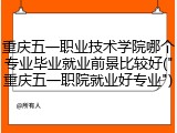 重庆五一职业技术学院哪个专业毕业就业前景比较好("重庆五一职院就业好专业")
