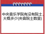 中央音乐学院有没有院士，大概多少(央音院士数量)