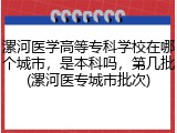漯河医学高等专科学校在哪个城市，是本科吗，第几批(漯河医专城市批次)