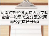 河南对外经济贸易职业学院宿舍一般是怎么分配的(河南经贸宿舍分配)