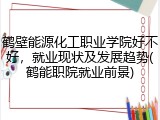 鹤壁能源化工职业学院好不好，就业现状及发展趋势(鹤能职院就业前景)