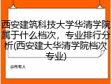 西安建筑科技大学华清学院属于什么档次，专业排行分析(西安建大华清学院档次专业)