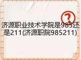 济源职业技术学院是985还是211(济源职院985211)