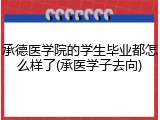 承德医学院的学生毕业都怎么样了(承医学子去向)