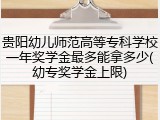 贵阳幼儿师范高等专科学校一年奖学金最多能拿多少(幼专奖学金上限)