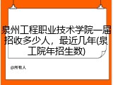 泉州工程职业技术学院一届招收多少人，最近几年(泉工院年招生数)