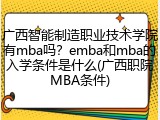 广西智能制造职业技术学院有mba吗？emba和mba的入学条件是什么(广西职院MBA条件)