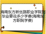 海南东方新丝路职业学院到毕业要花多少学费(海南东方职院学费)