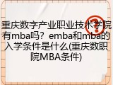 重庆数字产业职业技术学院有mba吗？emba和mba的入学条件是什么(重庆数职院MBA条件)