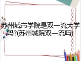 苏州城市学院是双一流大学吗?(苏州城院双一流吗)