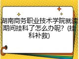 湖南商务职业技术学院就读期间挂科了怎么办呢？(挂科补救)