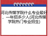 河北传媒学院什么专业最好，一年招多少人(河北传媒学院热门专业招生)