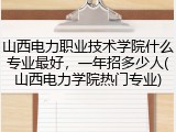 山西电力职业技术学院什么专业最好，一年招多少人(山西电力学院热门专业)