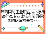 陕西国防工业职业技术学院读什么专业比较有前景(陕国防职院前景专业)