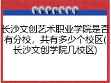 长沙文创艺术职业学院是否有分校，共有多少个校区(长沙文创学院几校区)