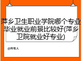 萍乡卫生职业学院哪个专业毕业就业前景比较好(萍乡卫院就业好专业)
