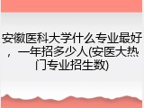 安徽医科大学什么专业最好，一年招多少人(安医大热门专业招生数)
